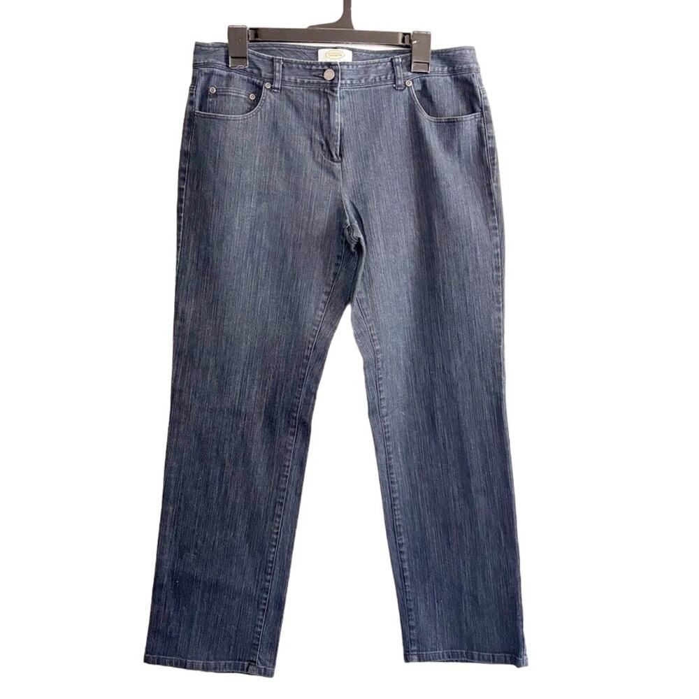 Talbots Petite Sz 10 Straight Leg Stretch Jeans Dark Wash Dressy Business Casual